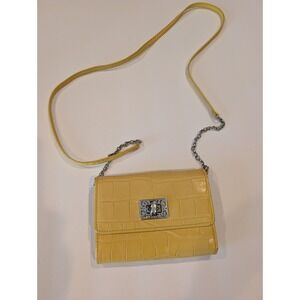 Brighton Mingle Envelope Wallet Leather With Crossbody Strap Yellow Medium Size